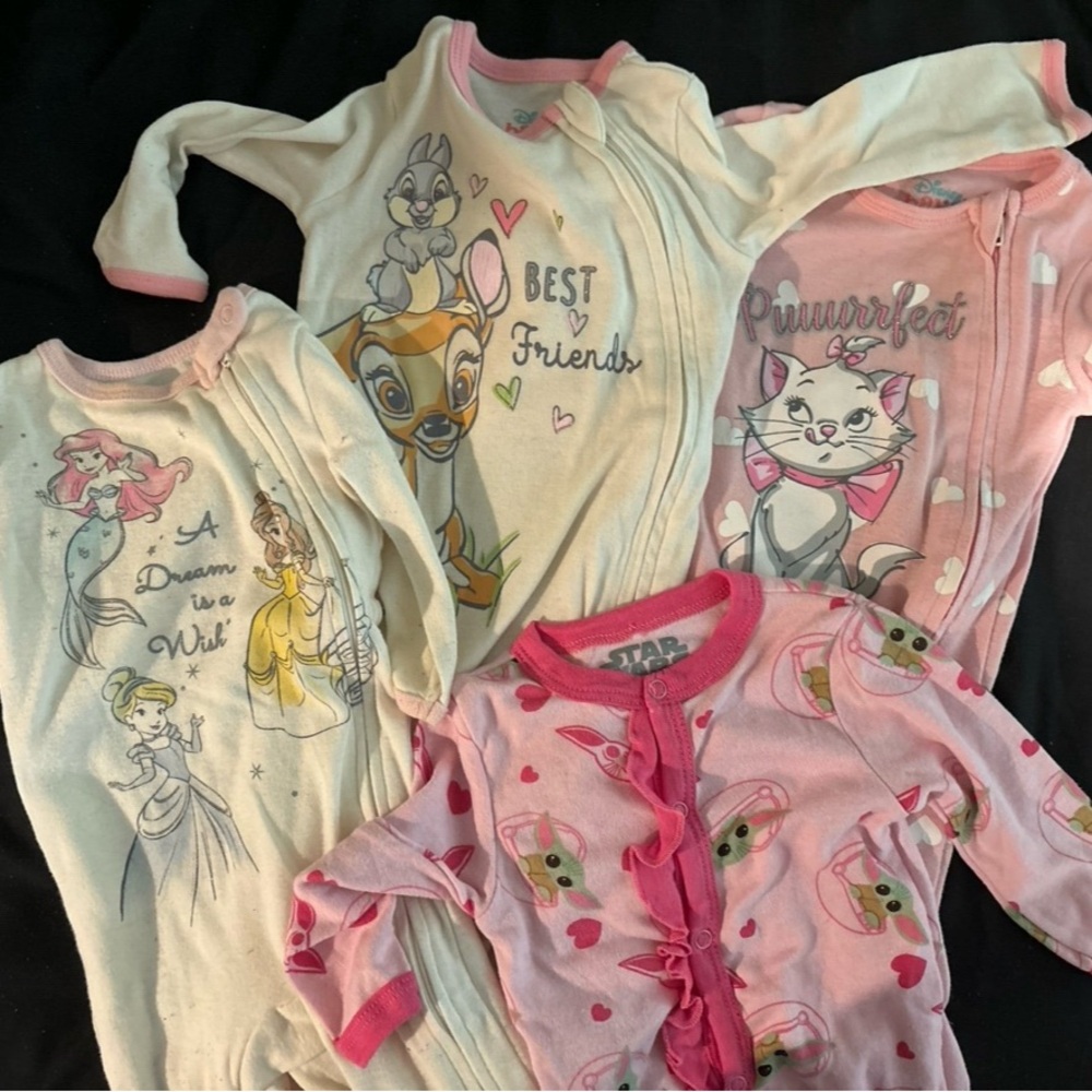 Disney Baby Girl Footie Bundle